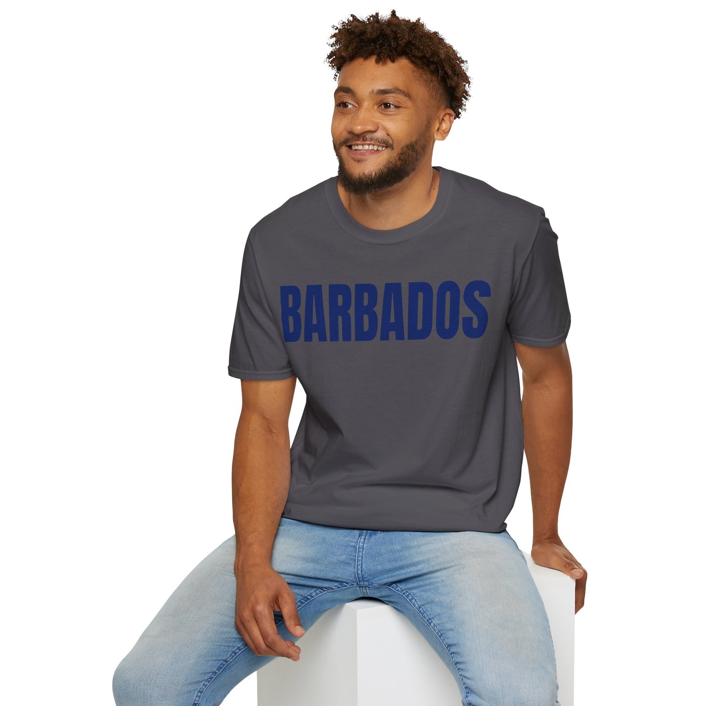 Barbados Motto Series BLUE TEXT Unisex T-Shirt