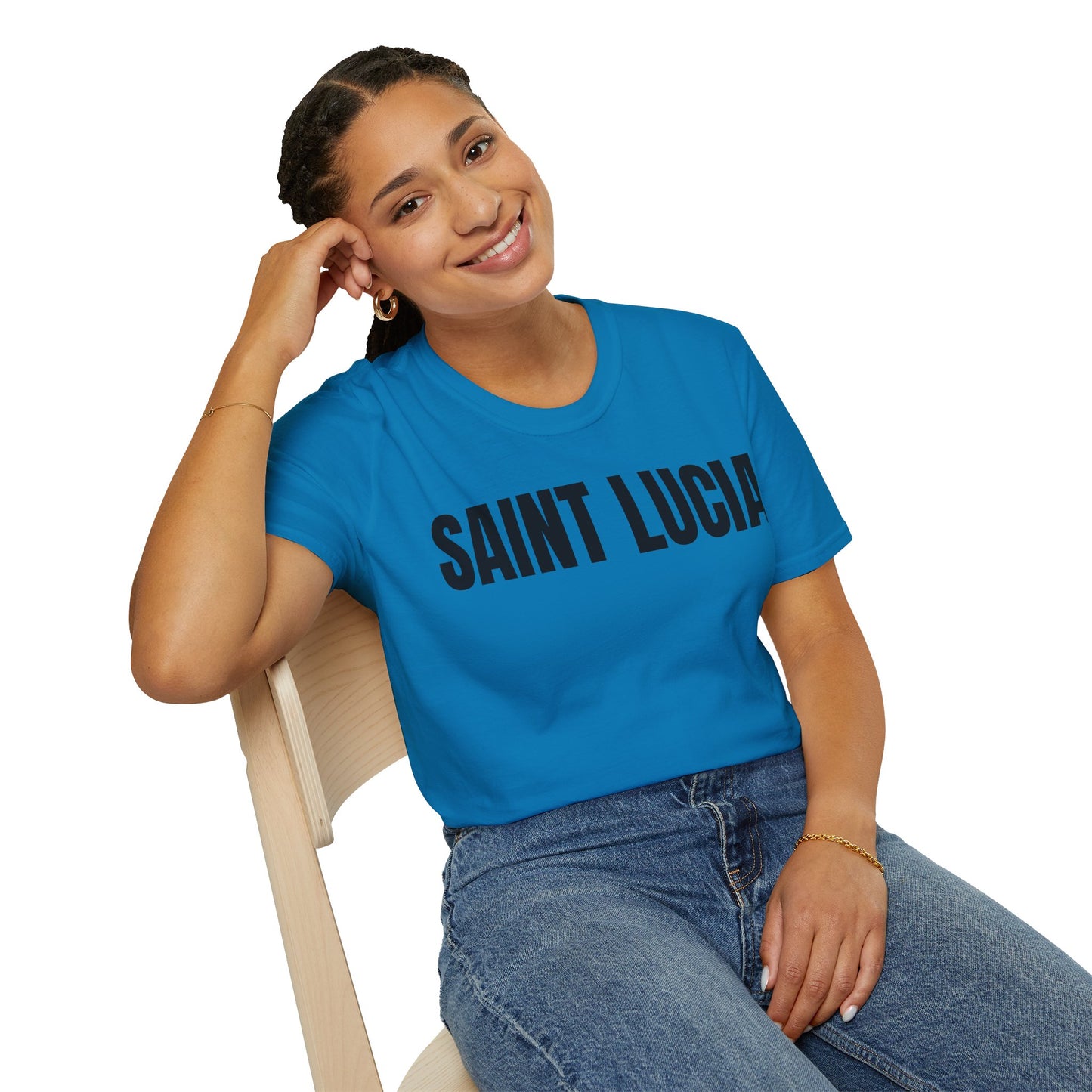 Saint Lucia BLACK TEXT Unisex T-Shirt