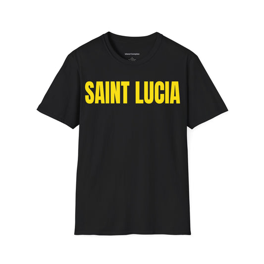 Saint Lucia YELLOW TEXT Unisex T-Shirt