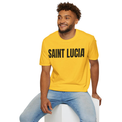 Saint Lucia BLACK TEXT Unisex T-Shirt