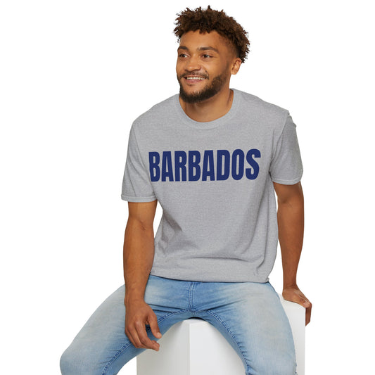 Barbados Motto Series BLUE TEXT Unisex T-Shirt