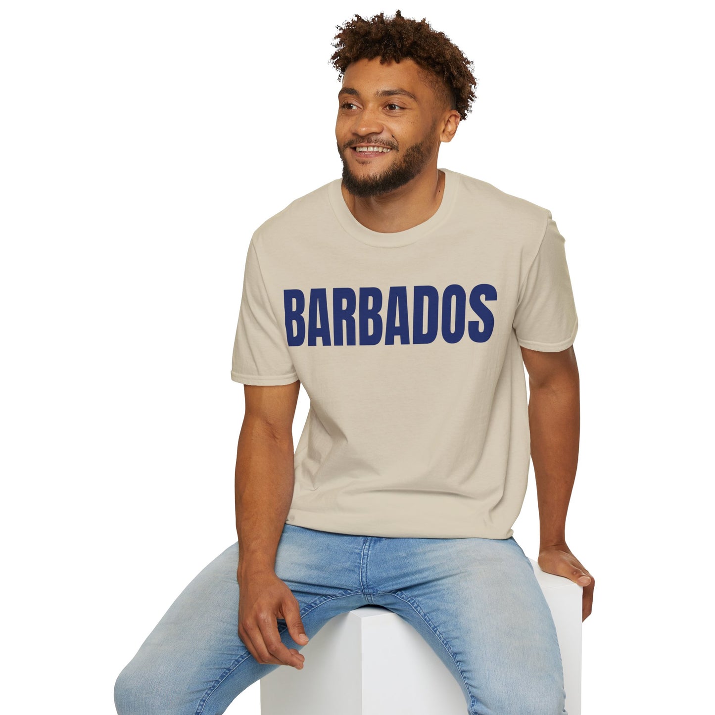 Barbados Motto Series BLUE TEXT Unisex T-Shirt