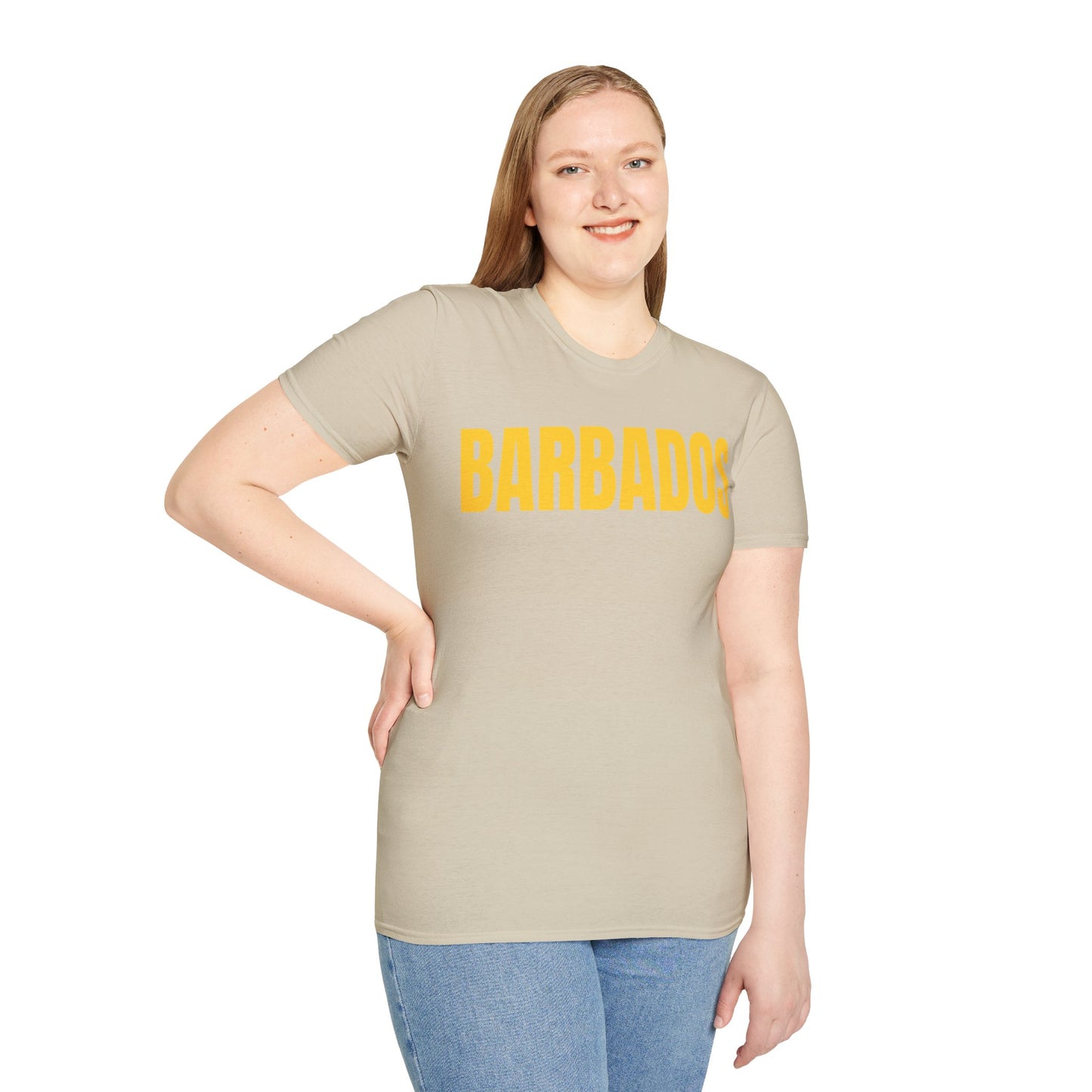 Barbados YELLOW TEXT Unisex T-Shirt