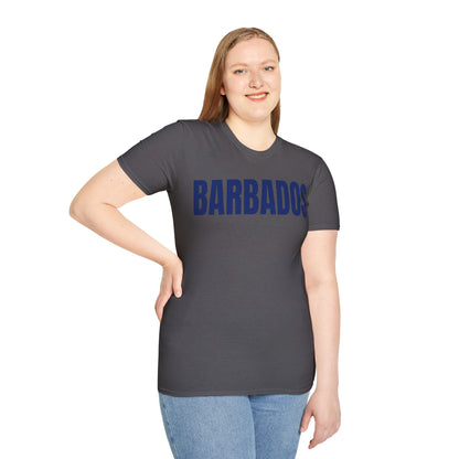 Barbados Motto Series BLUE TEXT Unisex T-Shirt