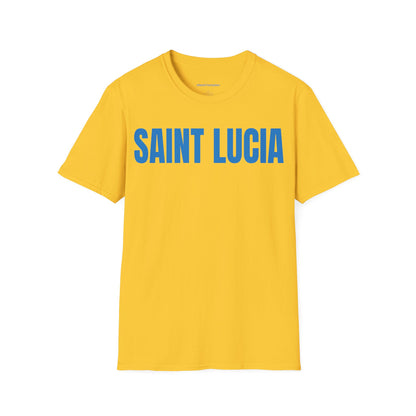 Saint Lucia BLUE TEXT Unisex T-Shirt