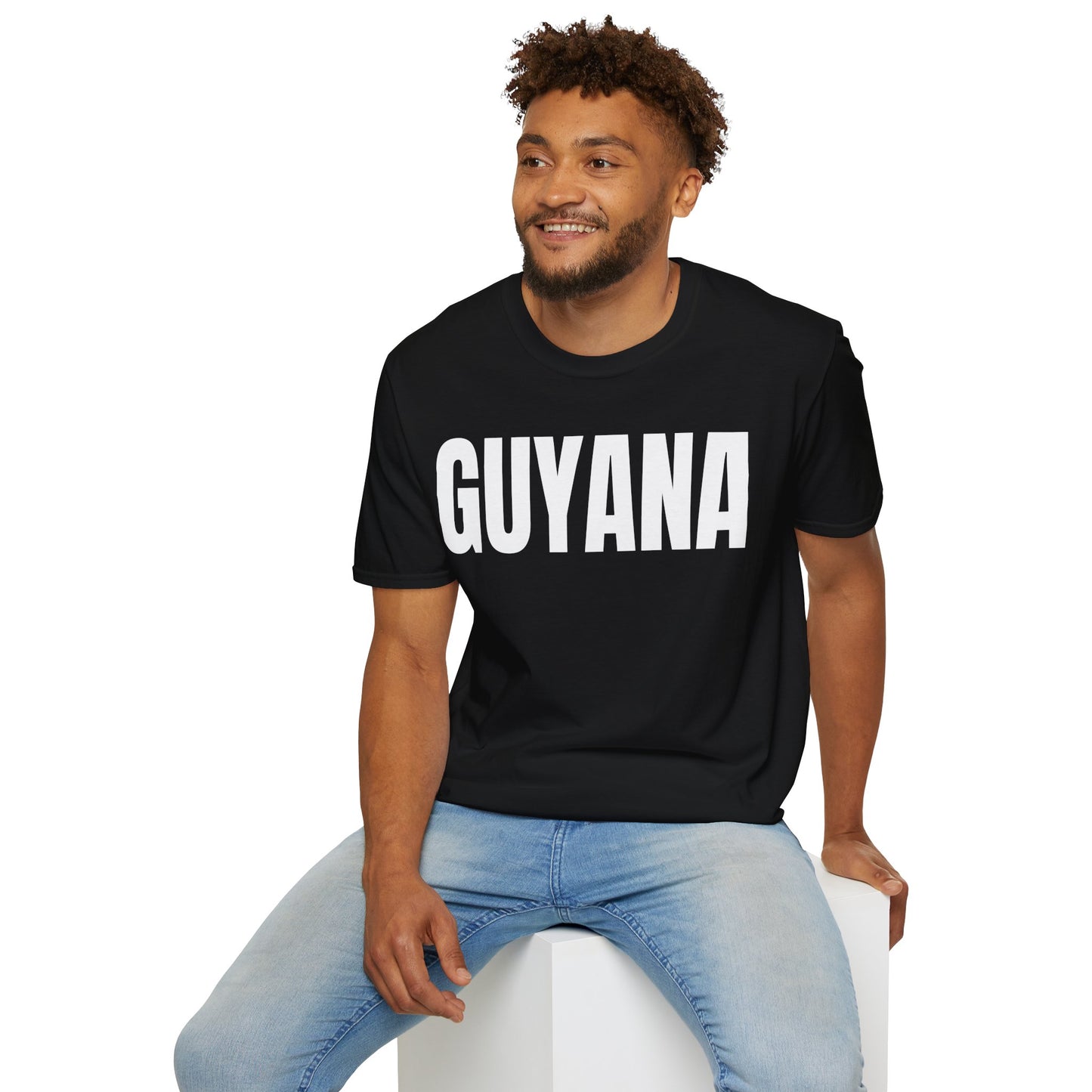 Guyana WHITE TEXT Unisex T-Shirt