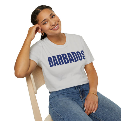 Barbados BLUE TEXT Unisex T-Shirt