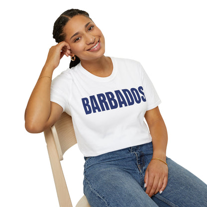 Barbados BLUE TEXT Unisex T-Shirt