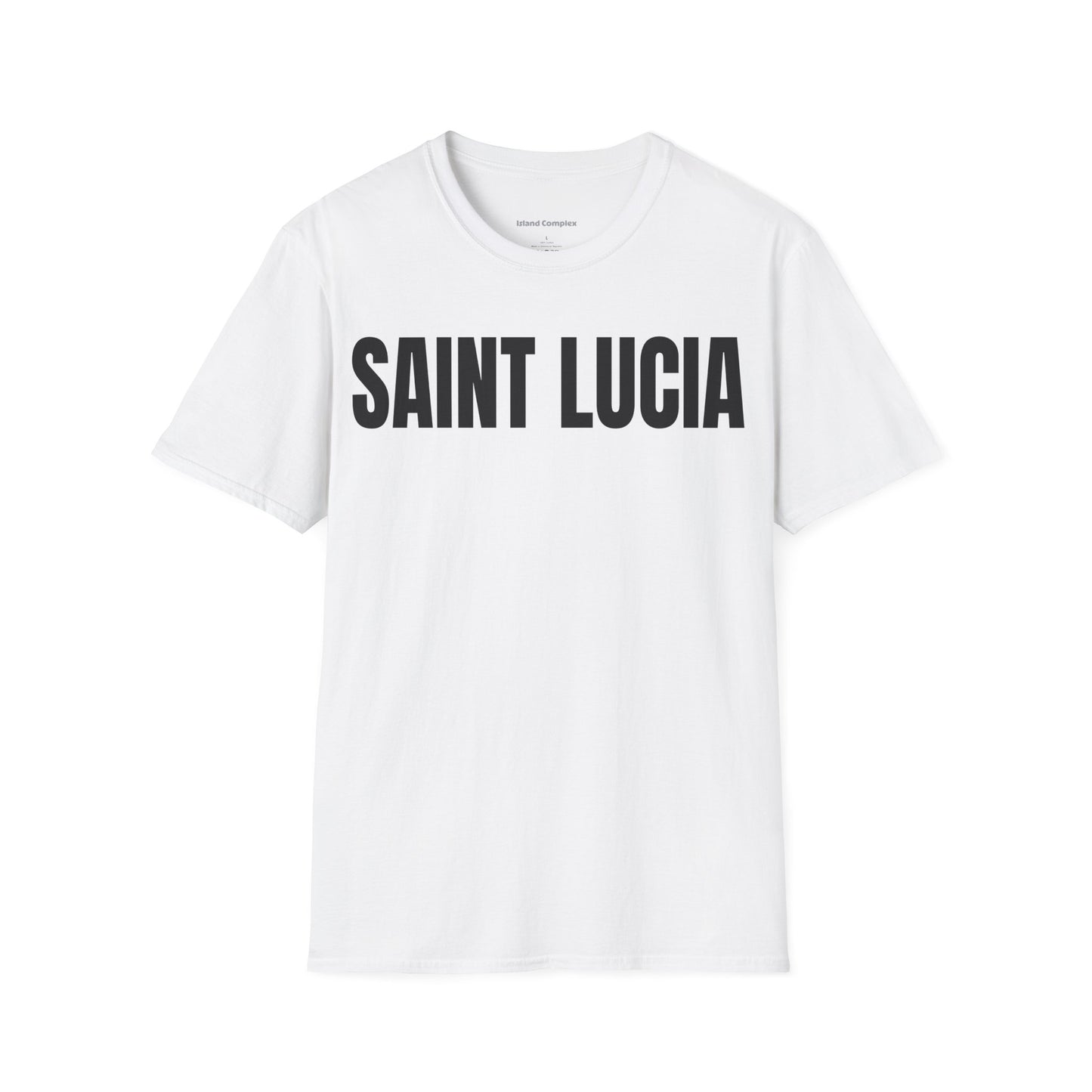 Saint Lucia BLACK TEXT Unisex T-Shirt