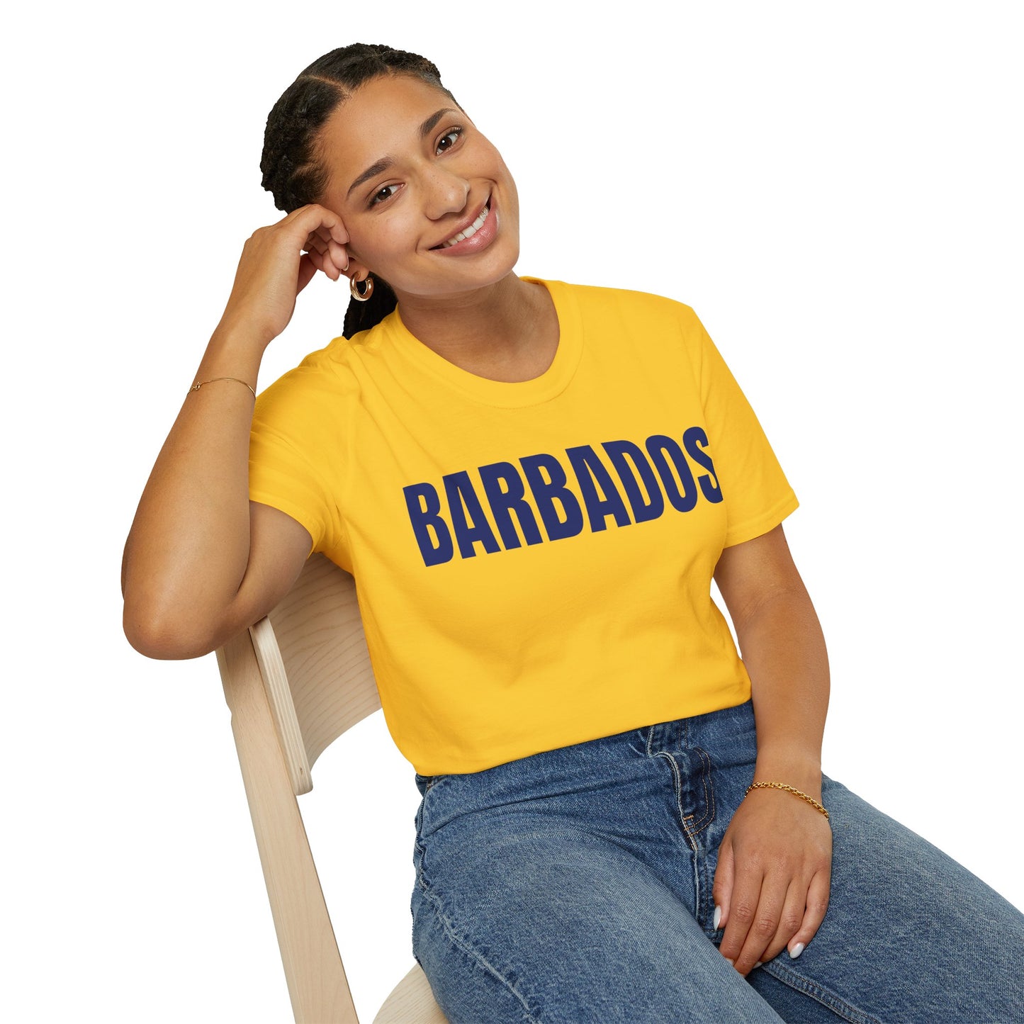 Barbados BLUE TEXT Unisex T-Shirt