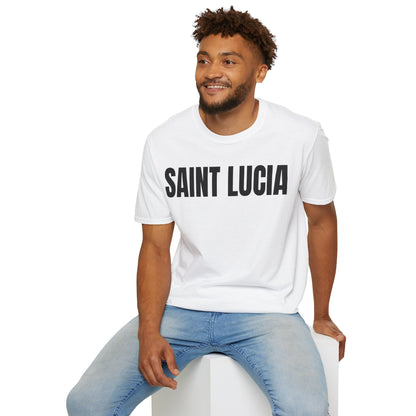 Saint Lucia BLACK TEXT Unisex T-Shirt