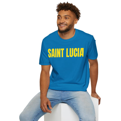 Saint Lucia Motto Series YELLOW TEXT Unisex T-Shirt