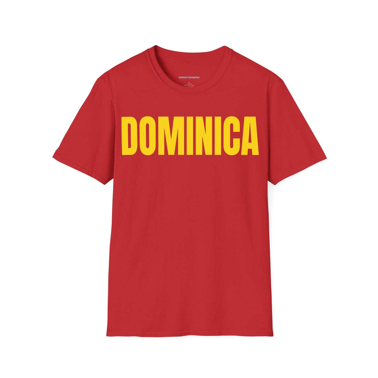 Dominica YELLOW TEXT Unisex T-Shirt