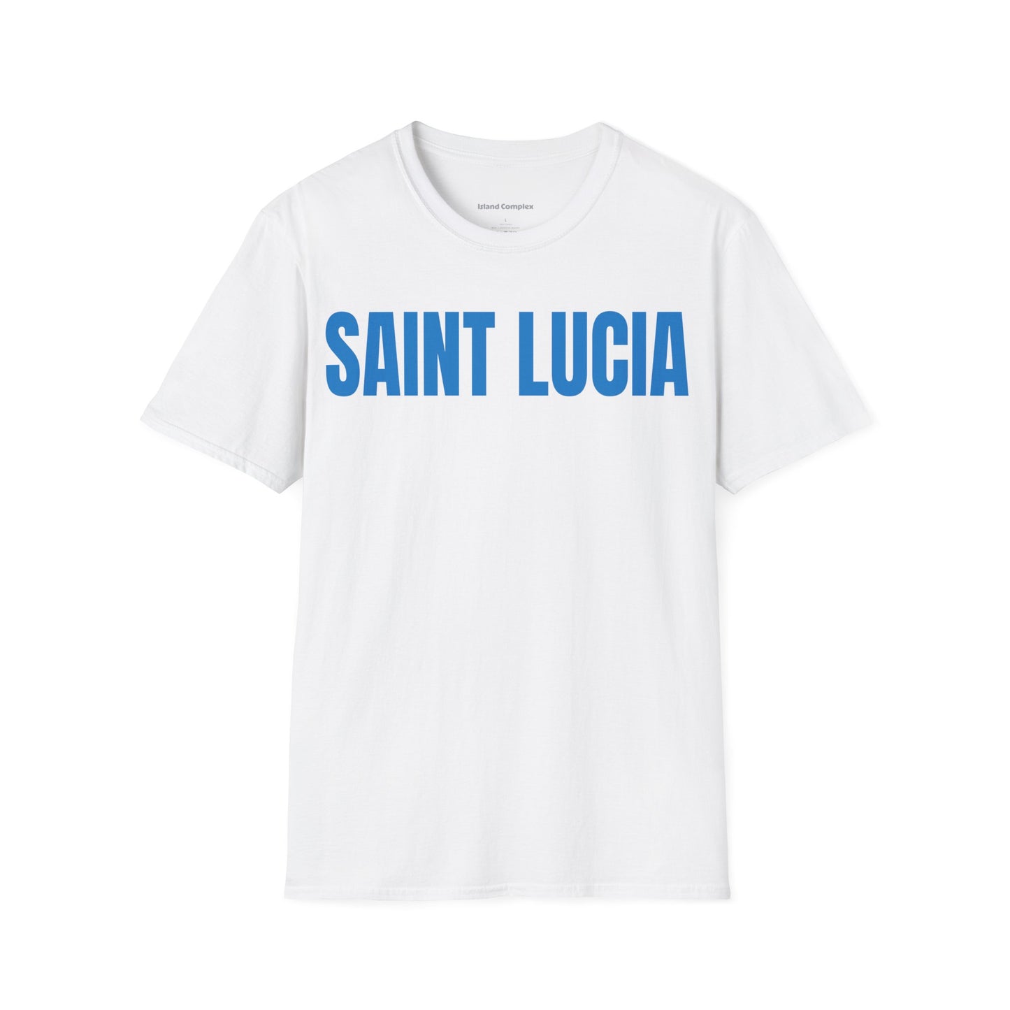 Saint Lucia BLUE TEXT Unisex T-Shirt