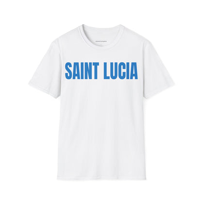 Saint Lucia BLUE TEXT Unisex T-Shirt