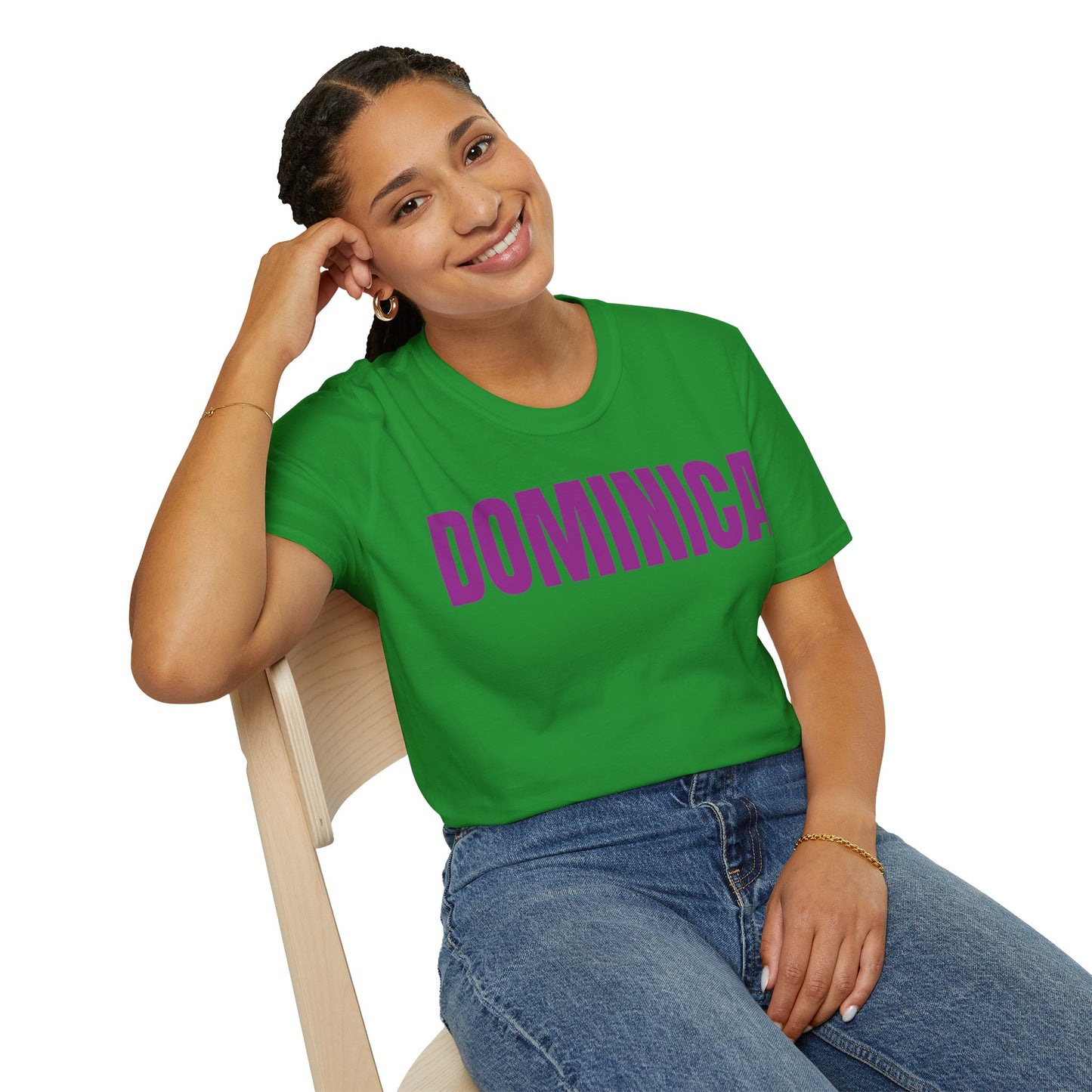 Dominica PURPLE TEXT Unisex T-Shirt