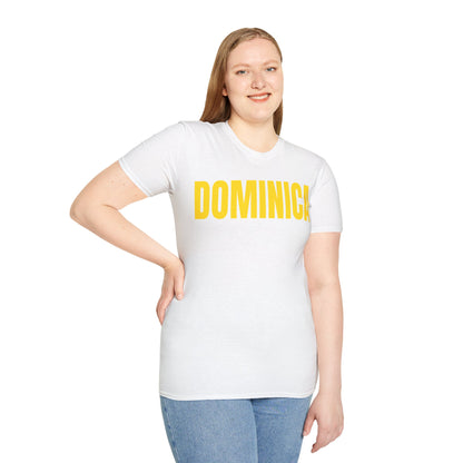 Dominica YELLOW TEXT Unisex T-Shirt