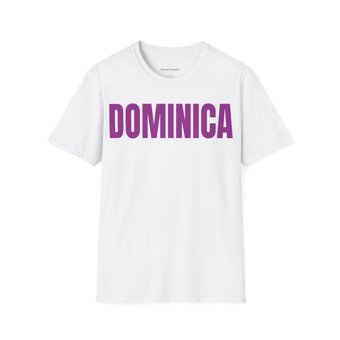 Dominica PURPLE TEXT Unisex T-Shirt