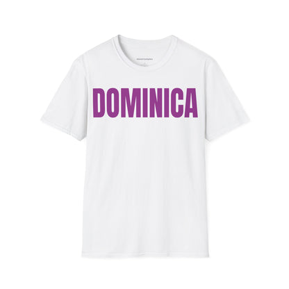 Dominica PURPLE TEXT Unisex T-Shirt