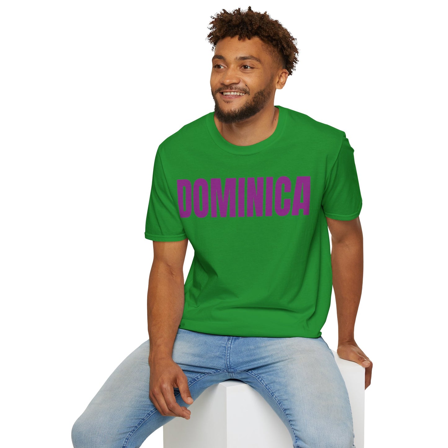 Dominica PURPLE TEXT Unisex T-Shirt