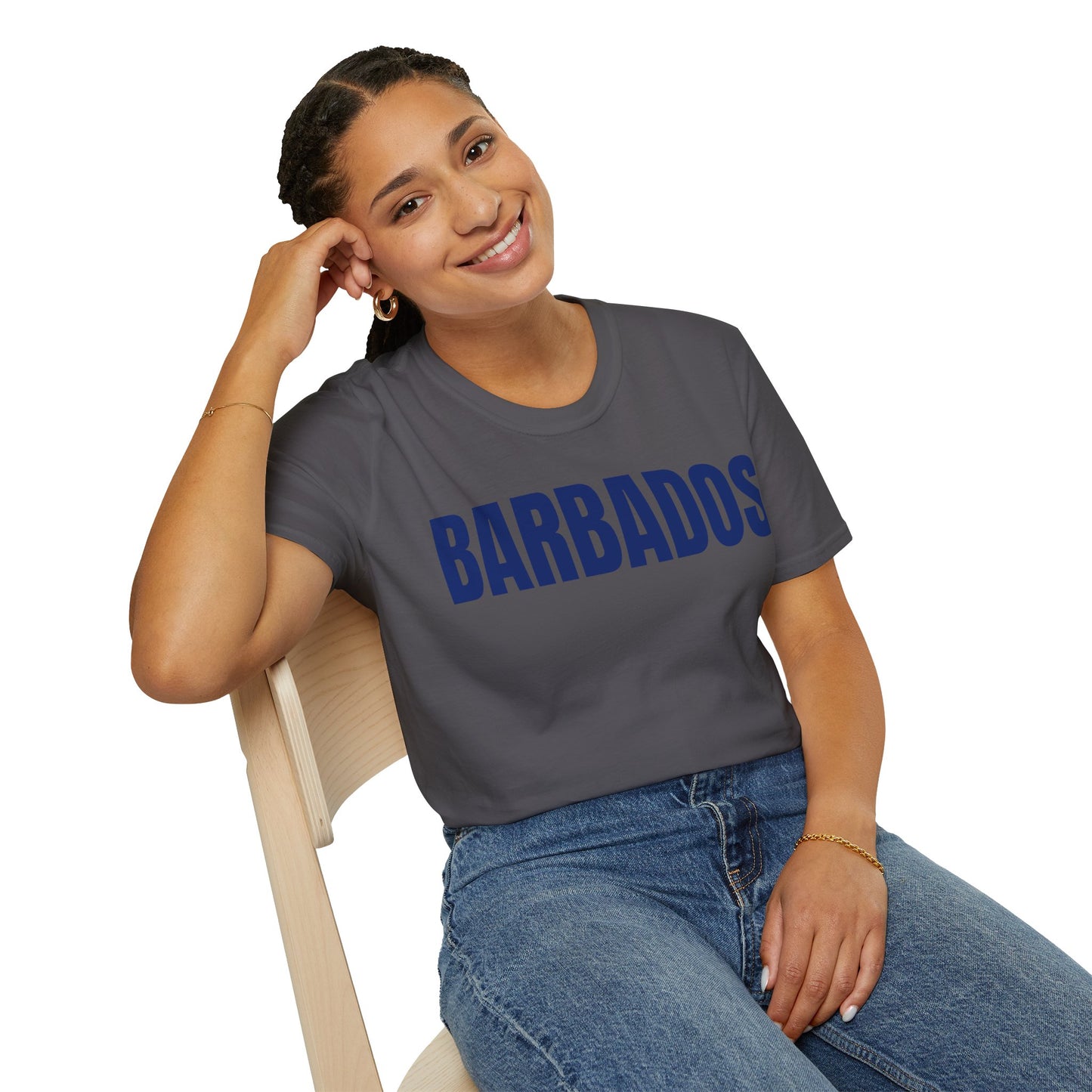 Barbados Motto Series BLUE TEXT Unisex T-Shirt