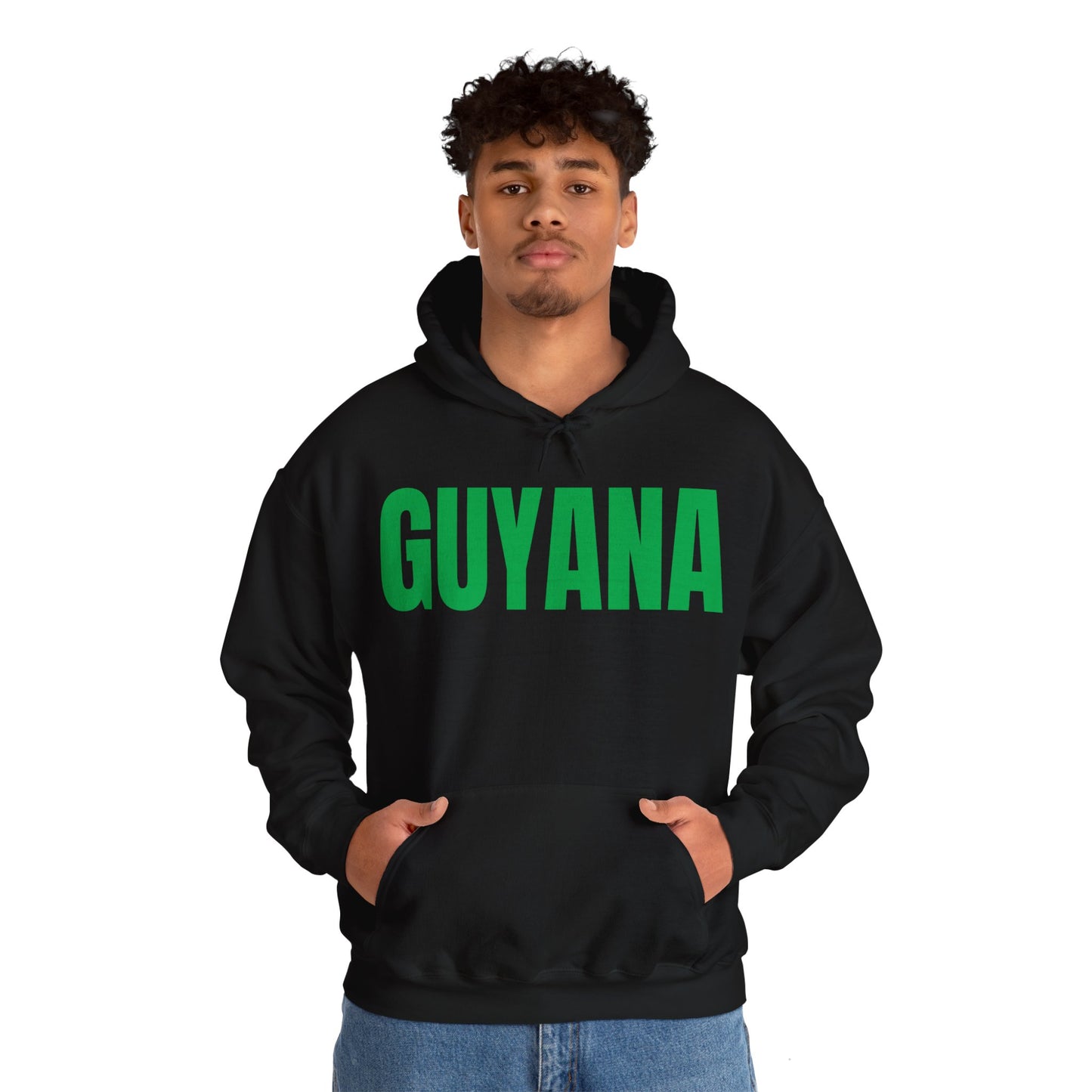 Guyana GREEN TEXT Unisex Heavy Blend™ Hooded Sweatshirt