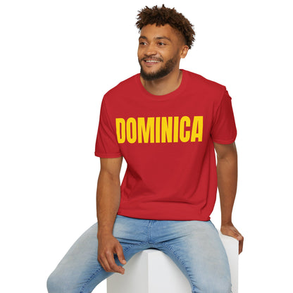 Dominica YELLOW TEXT Unisex T-Shirt