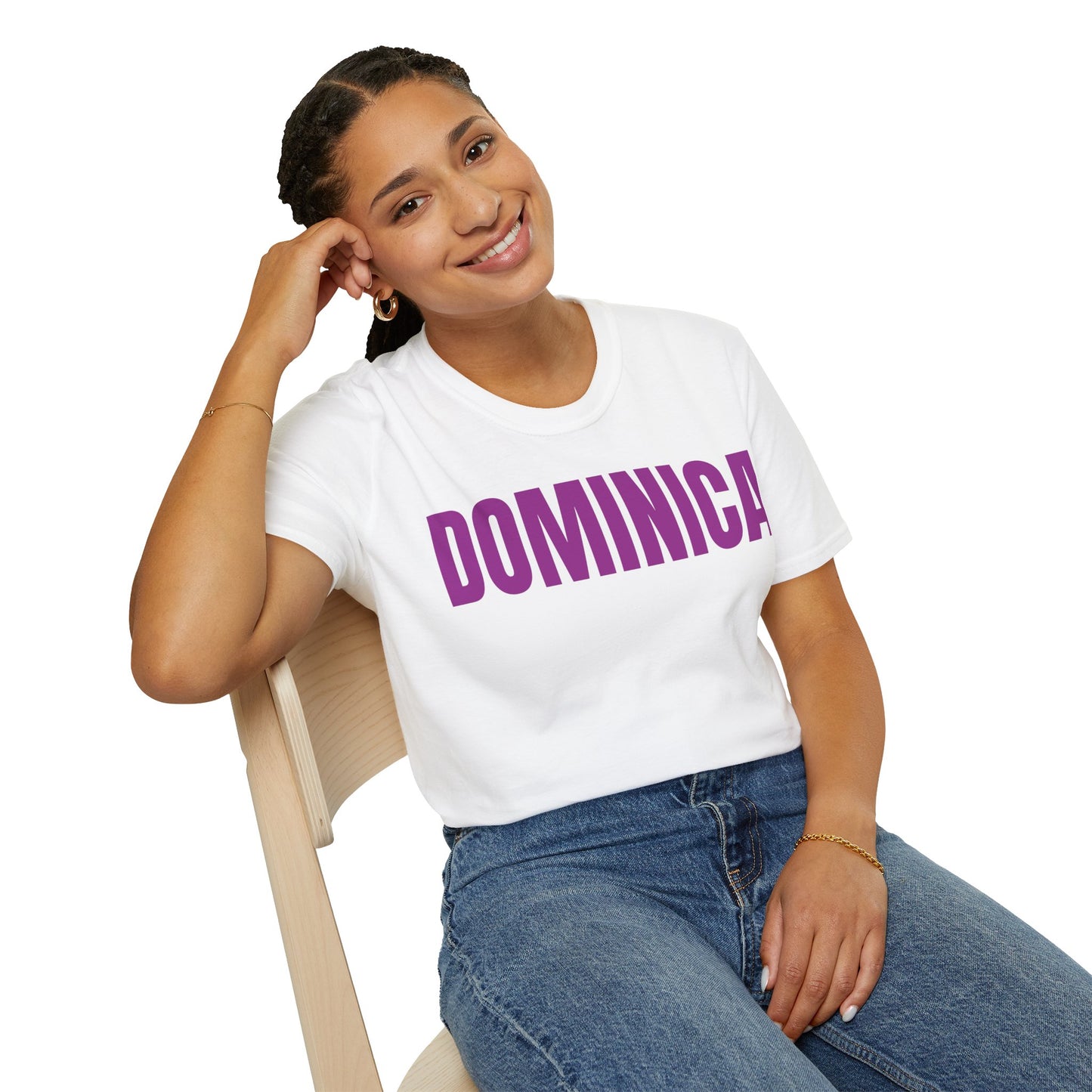 Dominica PURPLE TEXT Unisex T-Shirt