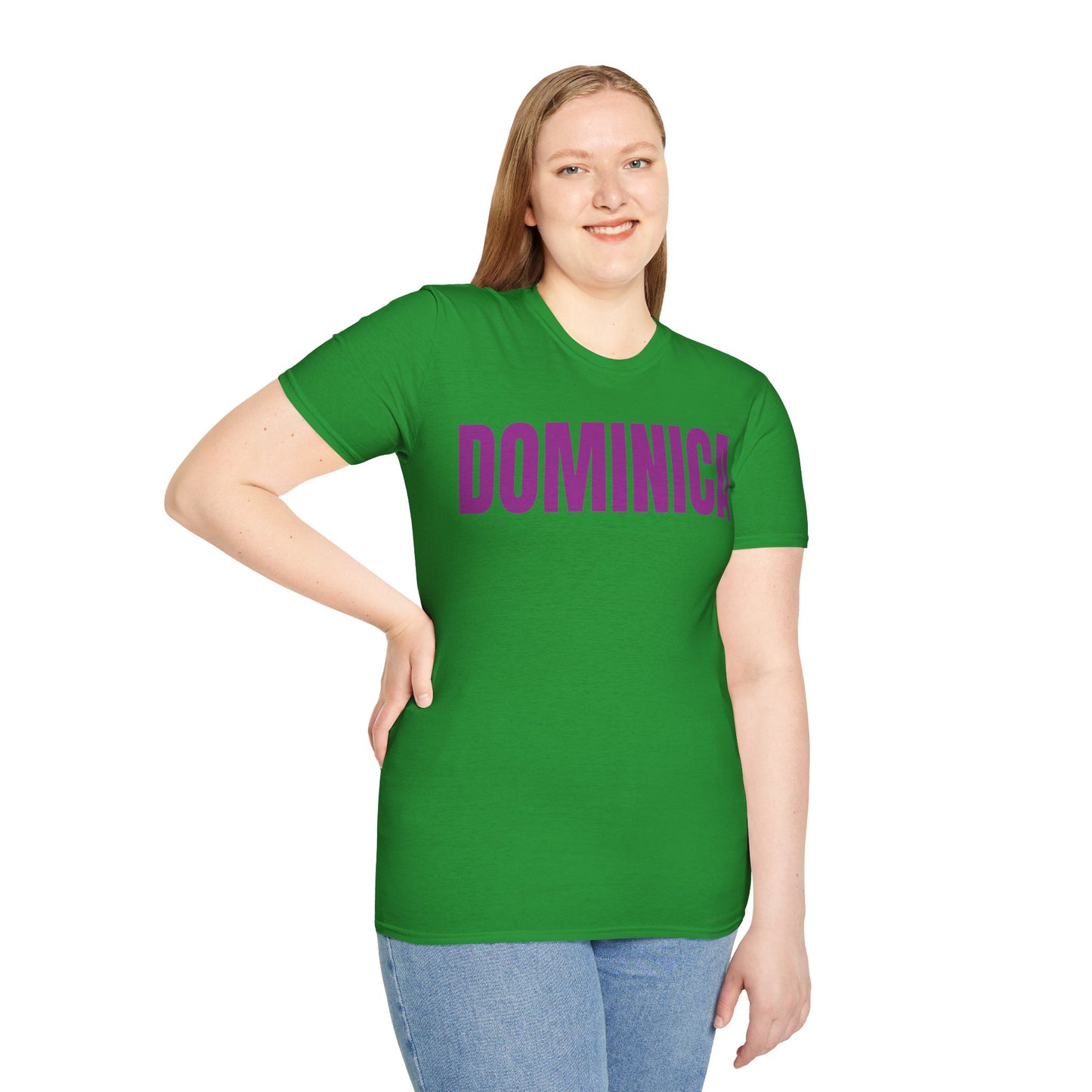 Dominica PURPLE TEXT Unisex T-Shirt