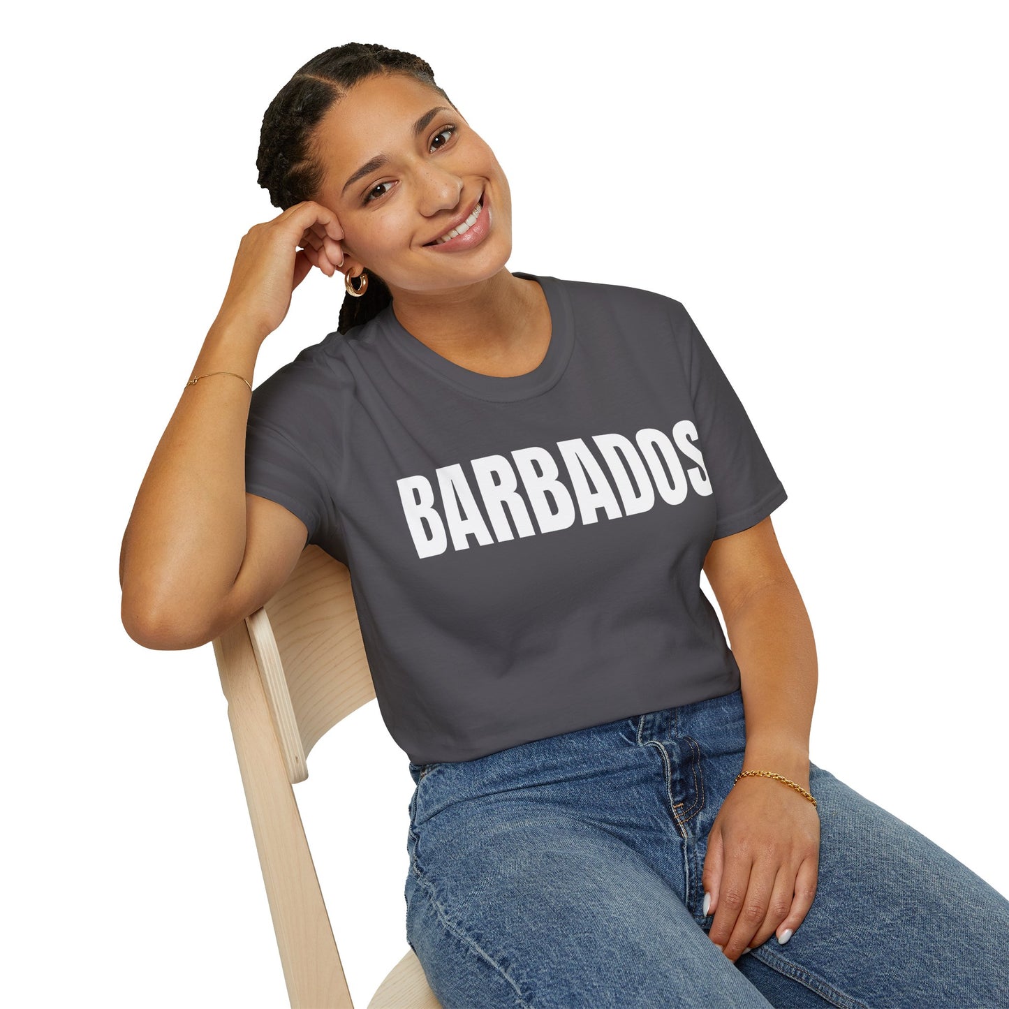 Barbados Motto Series WHITE TEXT Unisex T-Shirt