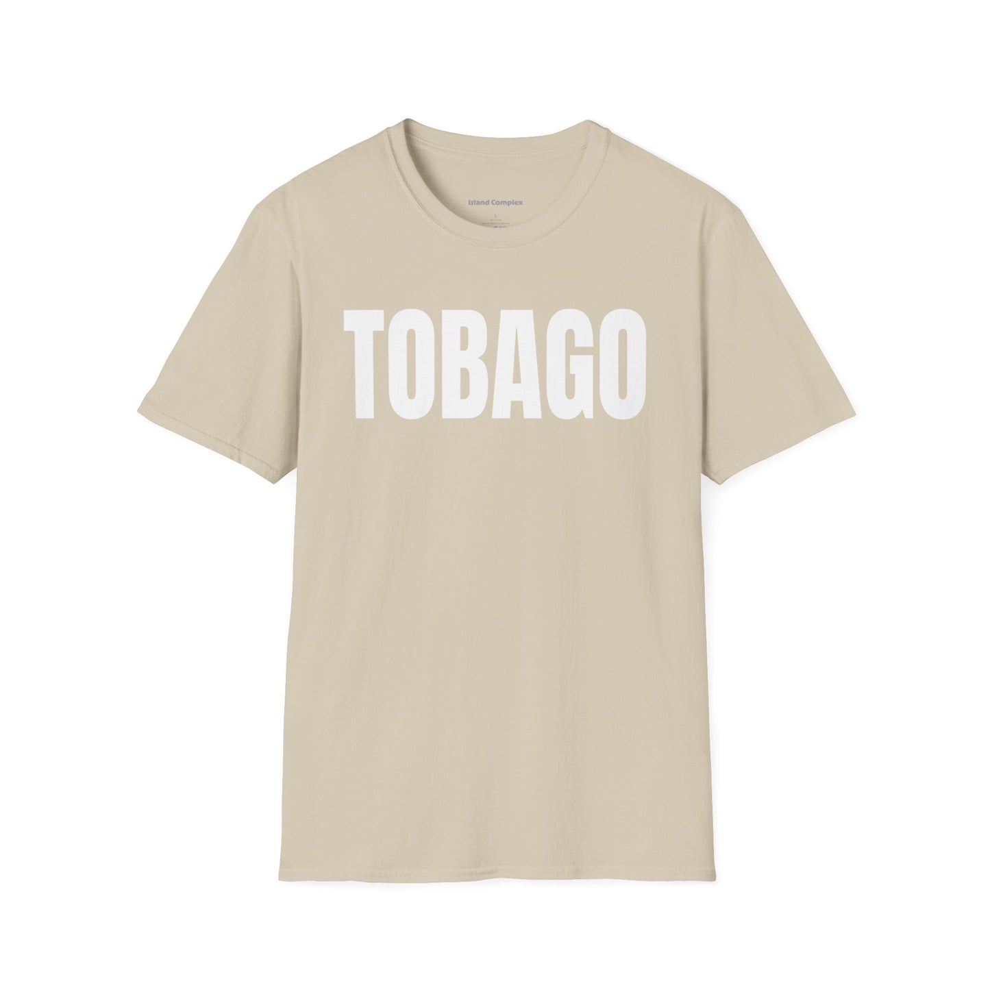 Tobago WHITE TEXT Unisex Softstyle T-Shirt