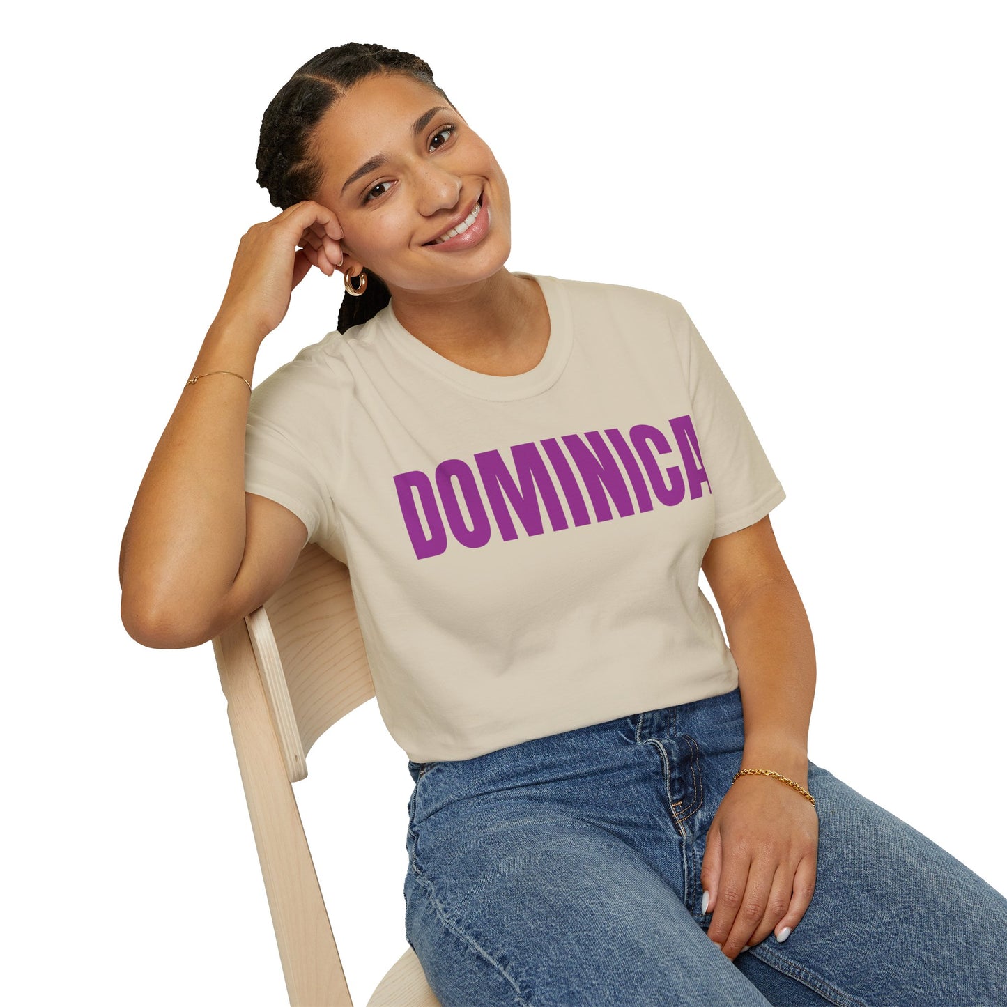 Dominica PURPLE TEXT Unisex T-Shirt