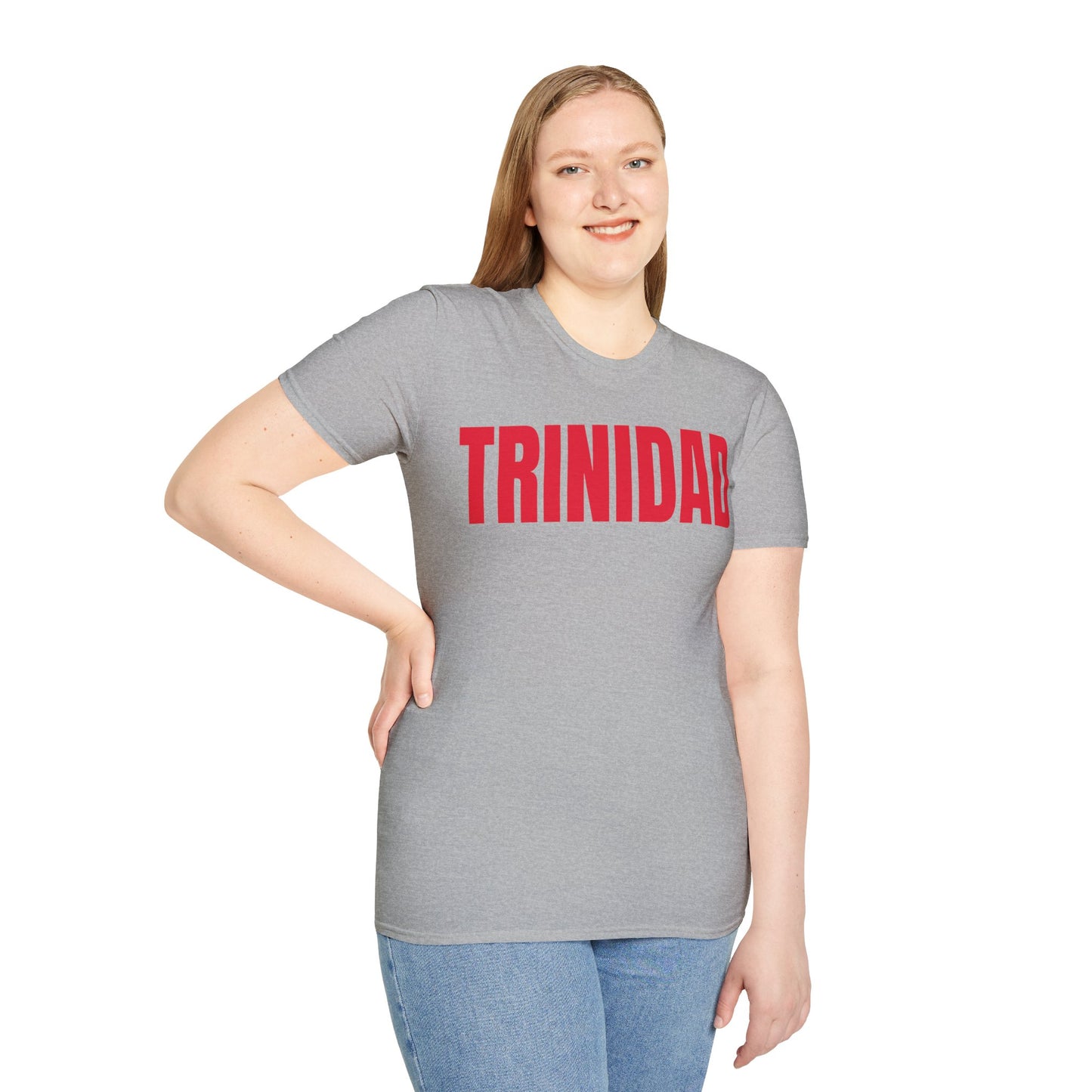 Trinidad RED TEXT Unisex Softstyle T-Shirt